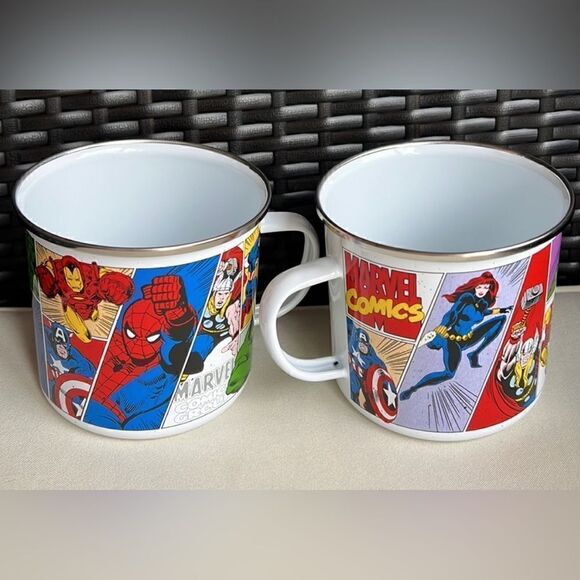Marvel Retro Vintage Panel Comic Avengers Camper Coffee Mug Set - Picture 1 of 13